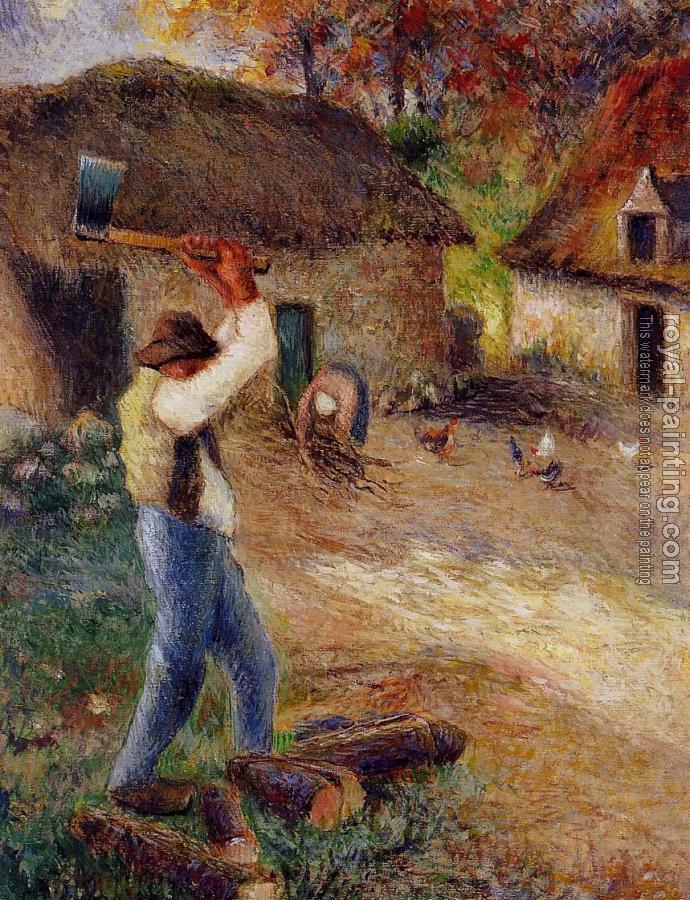 Camille Pissarro : Pere Melon Cutting Wood